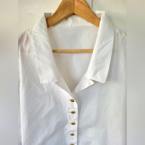 Gucci classic white cotton blouse shirt